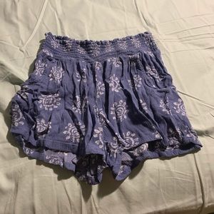 Blue flowy shorts